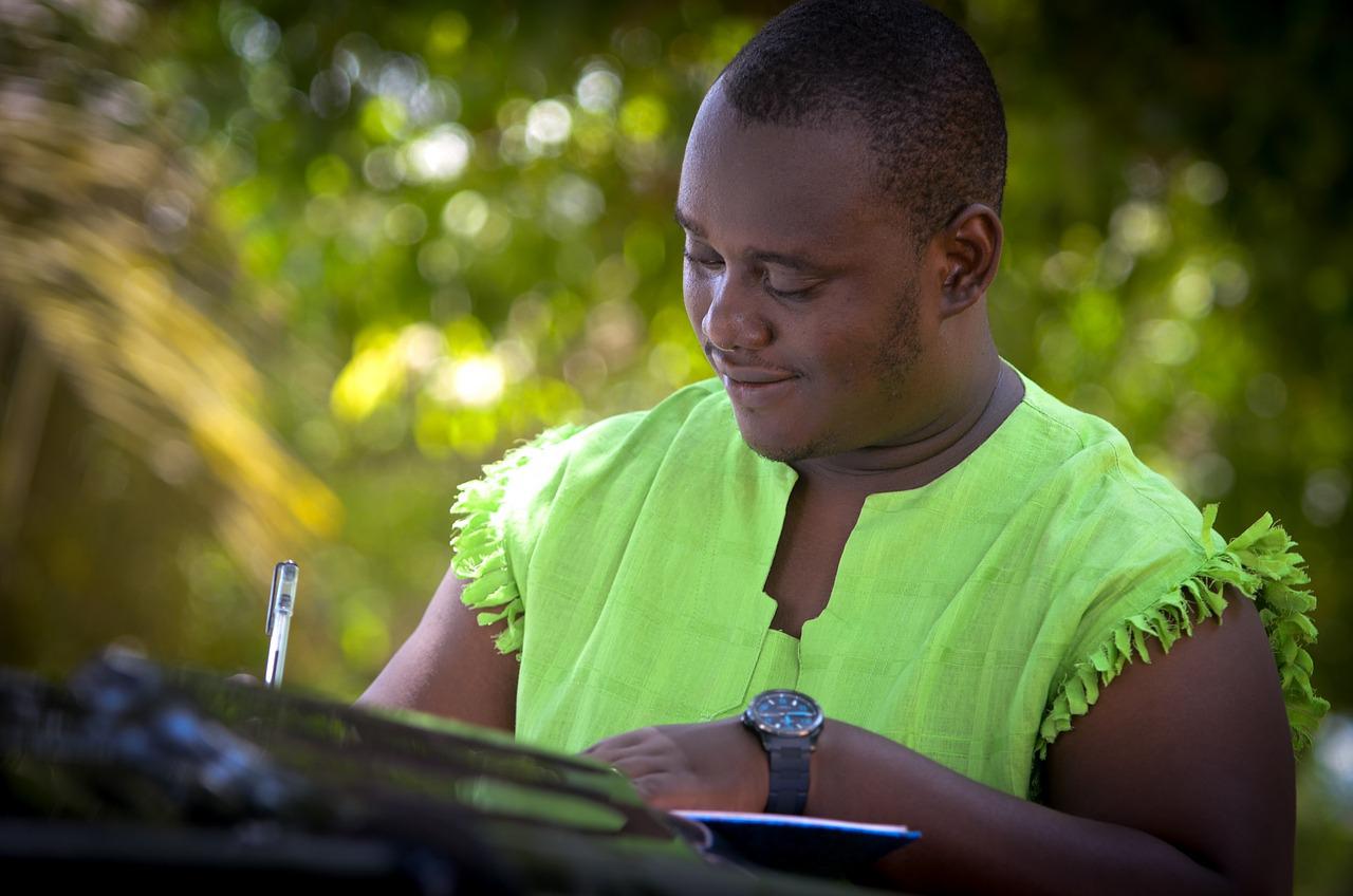 a writer spellchecking his work